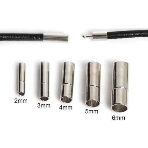 10pcs/lot Rhodium Metal End Caps End Clasps Fit 2 3 4 5 6mm Leather Cord Bracelets Connectors for Jewelry Making