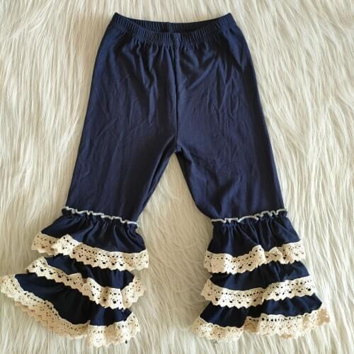 2020 Fashion Toddler Girls childrens jeans Ruffles and Lace Pants Outfits childrens jeans girls Boutique Kid Outfits