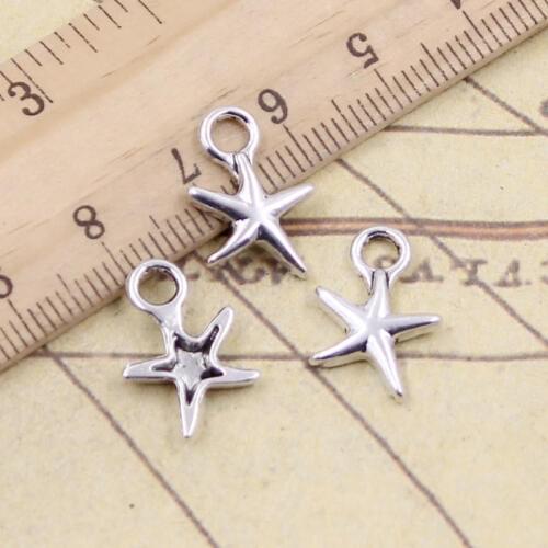 30pcs Charms Animal Starfish 17x11mm Tibetan Silver Color Pendants Antique Jewelry Making DIY Handmade Craft