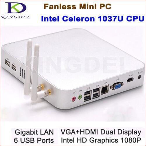 4GB Ram 64GB SSD Fanless Thin Client Mini PC, Intel Celeron Dual Core 1.8Ghz, 1080P HDMI, Windows 7, WIFI