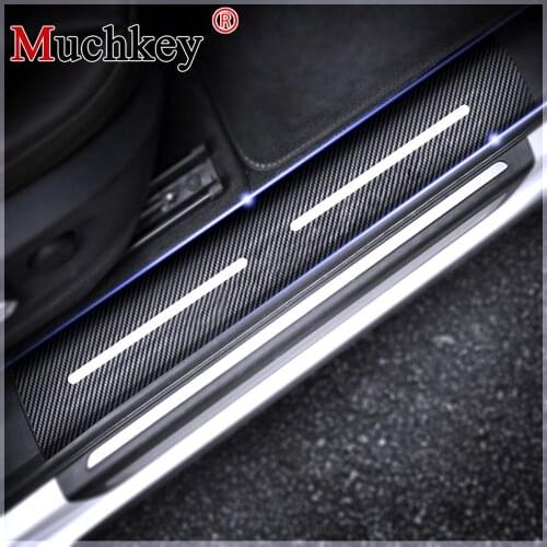 4Pcs For Honda Crosstour 2010 2011 2012 2013 2014 2015 Car Door Sills Scuff Plate Door Step Plate 4D Carbon Fiber Sticker