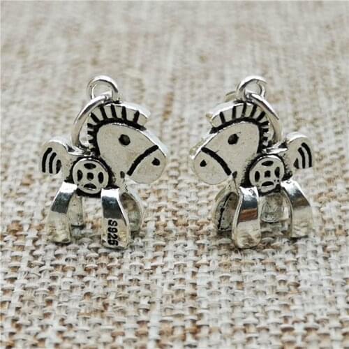 925 Sterling Silver Cockhorse Cock Horse Charms 3D for Bracelet Necklace