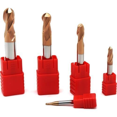 5PCS HRC60 1MM- 12MM 8MM 6MM standard Ball Nose End Mills tungsten steel ball end milling cutter CNC alloy milling cutter 2blade