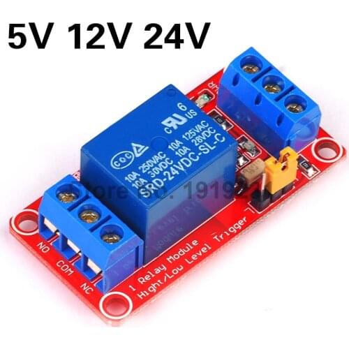 5V 12V 24V 1 Channel Relay Module High and Low Level Trigger Optocoupler Isolation Relay Module