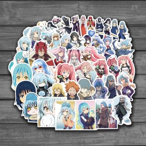 50pcs/set That Time I Got Reincarnated As A Slime Sticker Colorful For Luggage Laptop Decal Skateboard Guitar Fridge Sticker