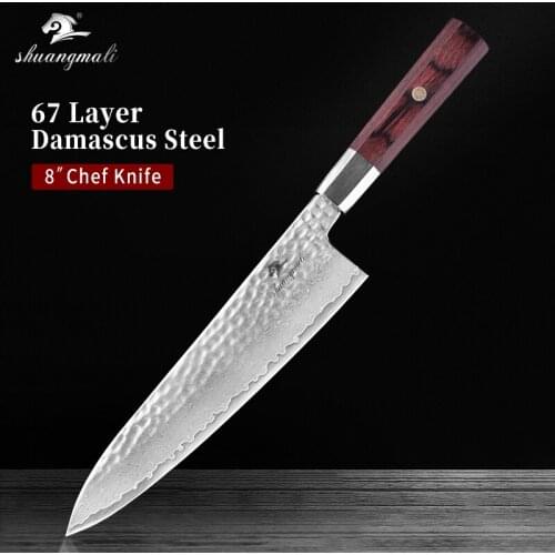 8 Inch Japanese Chef Knife VG10 Steel Forged Damascus Kitchen Chef Knives Utility Slicing Meat Cleaver Knife With Wood Handle