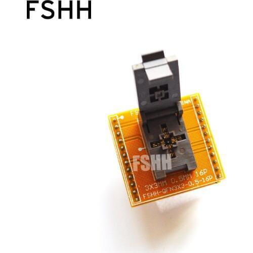 QFN16 to DIP16 adapter WSON16 MLF16 DFN16 ic test socket size=3x3mm Pitch=0.5mm