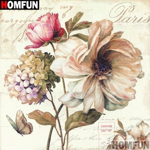 HOMFUN 5D Diamond Painting Full Drill Diamond Embroidery "Flower landscape" Picture Of Rhinestone Handmade Home Decor A17662