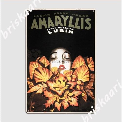 Amaryllis Lubin Flower Lady Soap Vintage Cosmetics Advertisement Metal Sign Cinema Kitchen Retro Plates Wall Tin Sign Poster