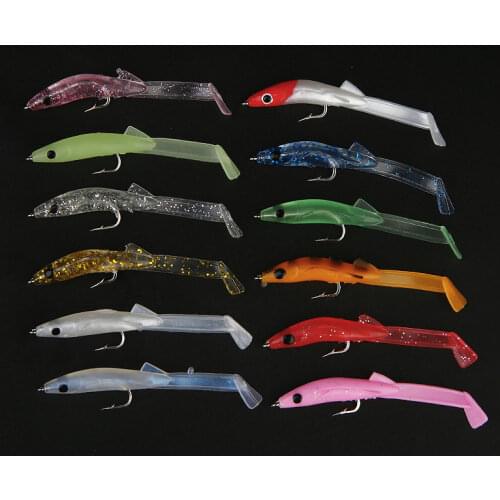 Ardea Black Minnow 8pcs 65mm/1.5g jigging Hook Rotate Silicone Bait Swimbait Wobblers bass jighead Baitfishing Fishing Tackle