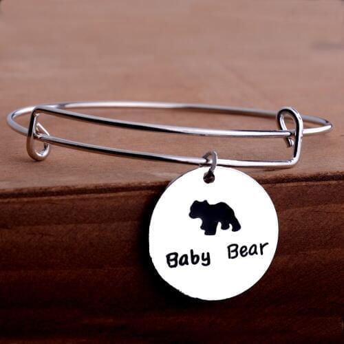 Bespmosp 12PC/Lot Wholesale Cute Baby Bear Pendant Bracelets Bangles Women Man Family Children Charm Jewelry Fashion Hot Gifts