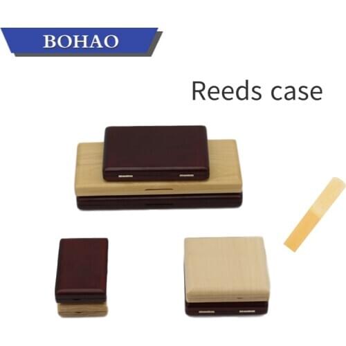BOHAO alto/Teno/Soprano Saxophone Reeds case clarinet reeds box 2/4/6/10 pieces reeds case carry reed wood accessory box
