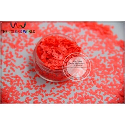 DN-8 Resistant Neon Pink Red Color Diamond Shape Glitter for Nail Polish and DIY decoration 1Pack =50g
