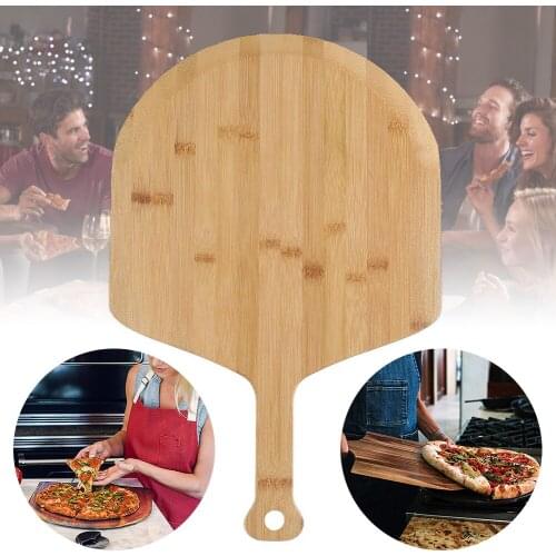 Home Eco-friendly Bamboo Pizza Tray Band Handle Steak Tableware Pickles Salo Sushi Pickles Cake Plate Dinner Plate Kitchen Tool