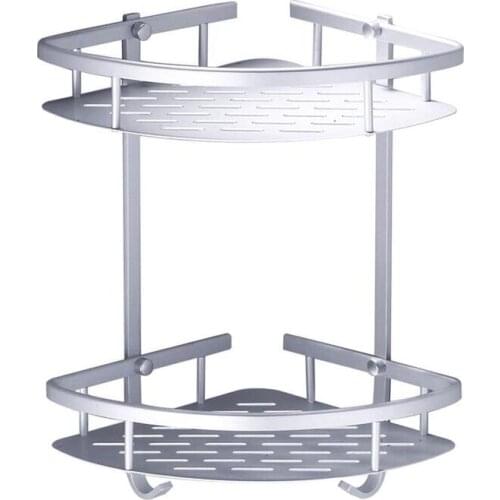 Shelf Space Aluminum Bathroom Double-Layer Shower Gel Corner Rack Storage Rack