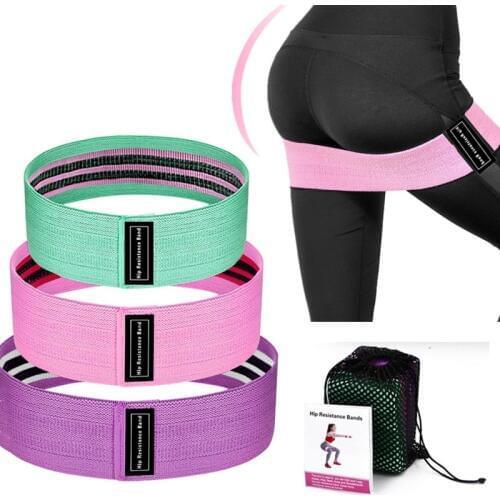 Unisex Resistance Bands Elastic Fabric Rubber Booty Bands Set Non-slip Circle Loop Workout Bands for Butt Legs Thigh Hip Trainer