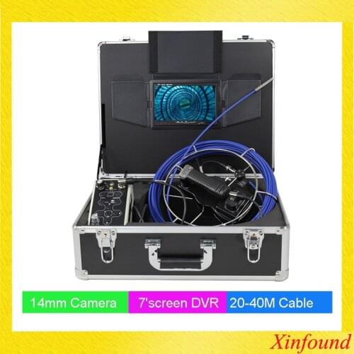 14mm 20/30/40M Pipe Inspection Camera 7screen DVR 20m Cable Drain Sewer Video Camera Endoscope Borescope