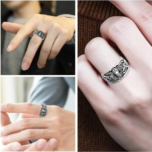 Retro Style Fox Rings Cute Animal Graphicsnarutos Nine-Tailed Fox Japanese Anime Gift Men Women Jewelry Fans Fire Ring A7C6