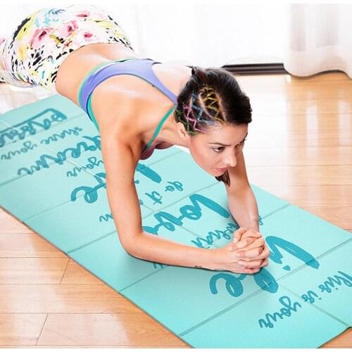 Yoga Mat Thick Portable Non Slip Sports Exercise Pad Folding Yoga Pat For Beginner Home Gym Fitness Gymnastics Pilates With Bag