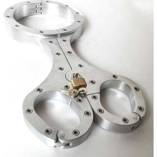 Metal Handcuffs Slave Collar BDSM Bondage Torture Sex Toys For Couples Adult Games Restraints Fetish Hand Cuffs Collars Flail