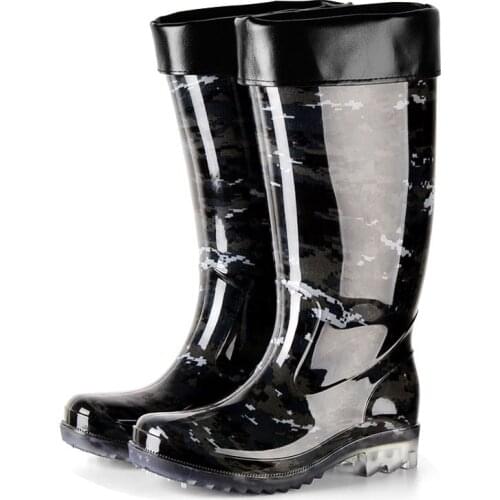 Men Waterproof Rain Boots Acid & Alkali Resistant Rubber Boots Wear-resistant Thick Rainboots Kitchen Garden Working Water Shoes