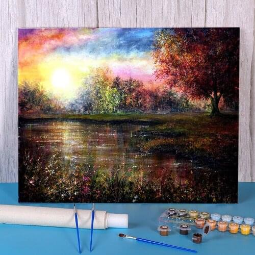Natural Scenery Everlasting Love Coloring By Numbers Painting Complete Kit Oil Paints 50*70 Oil Painting Home Drawing