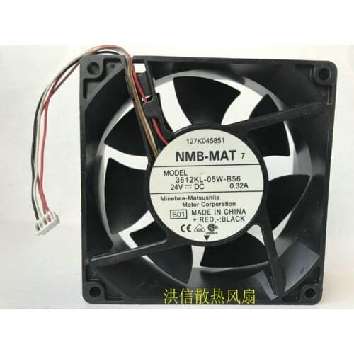 Original 9032 3612KL-05W-B56 DC24V 0.32A 4-wire frequency converter fan