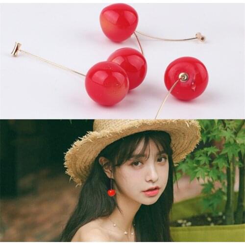 Red Resin Cherry Charms Fit Girls Fashion Earring Accessories Material Ornaments DIY Jewelry Findings 10pcs Necklace Pendants