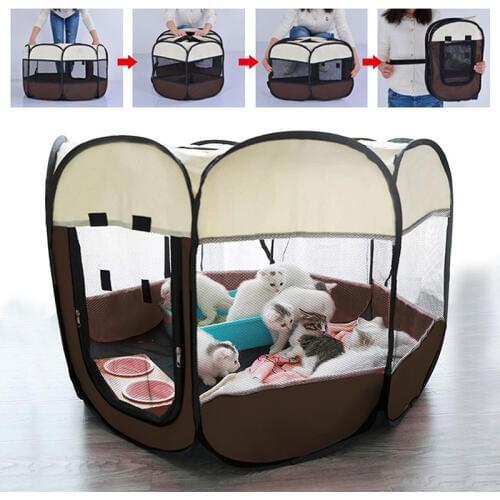 Portable Outdoor Kennels Fences Dog Tent House Breathable Pet Playpen Cat Large Foldable Gog Cage Delivery Room