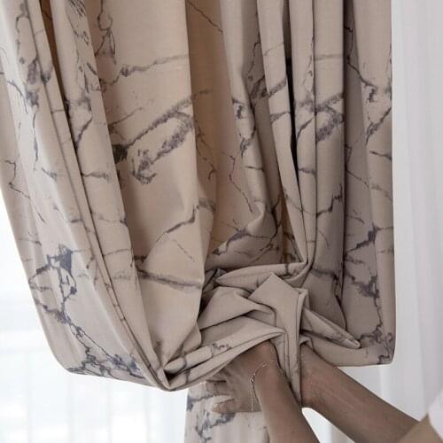 Simple solid color Nordic embossed curtains marble pattern embossed for study bedroom living room curtains tulle custom