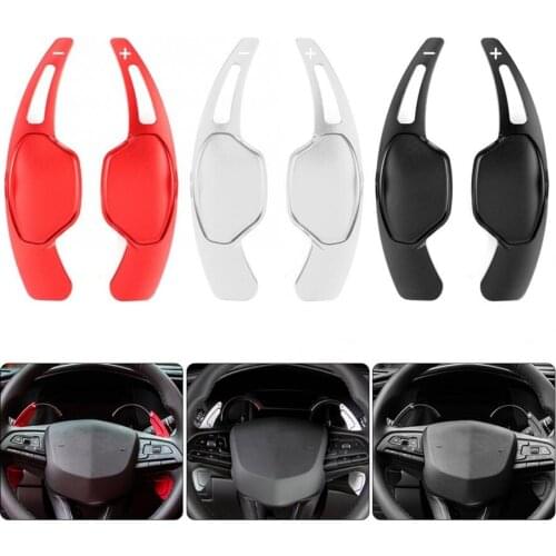 Pair Aluminum Alloy Steering Wheel Shift Paddle Shifter Extension Fit for Cadillac XTS 2013 2014 2015