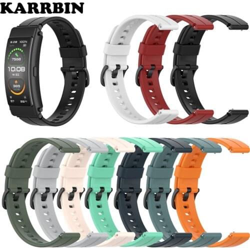 KARRBIN 16mm Replacement Silicone Strap for Huawei Talk Band B6 B3 Smart Watch Watchband Bracelet Wristband
