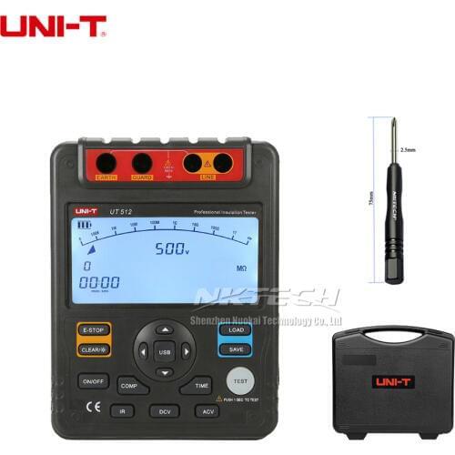 UNI-T UT512 2500V Megger Insulation Earth Ground Resistance Tester Megohmmeter Voltmeter Diagnostic-Tools Data Storage USB Meter