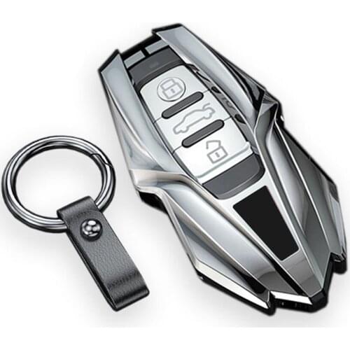 Hard Zinc Alloy Car Key Case Cover Remote Key Shell Fob Keychain Protector For Audi A4L A5 A6L Q5 Q7 S6 A7 A8L Car Accessories