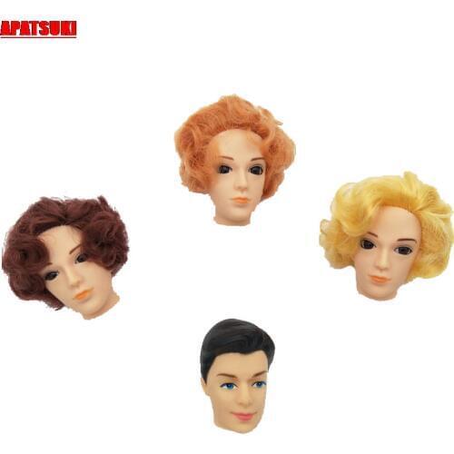 Golden Hair Heads For Ken Boy Doll Head for 1/6 Boyfriend Prince Ken Men Male Doll Heads For Boy Ken DIY Toys Accessories Kids