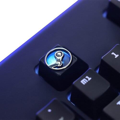 1pc Suitable For Cherry MX Mechanical Gaming Keyboard Steam Logo Three-dimensional Personality Zinc-aluminum Alloy Metal Keycap