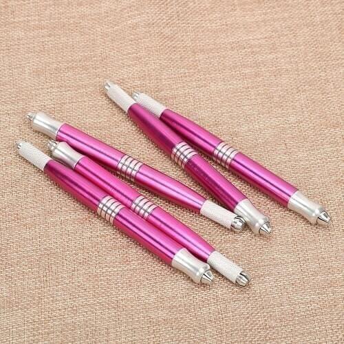 1Pc Two Used Microblading Pen Eyebrow Manual Tattoo Pen Permanent Makeup Needle Handmade Manual With 10pcs Microblading Needles