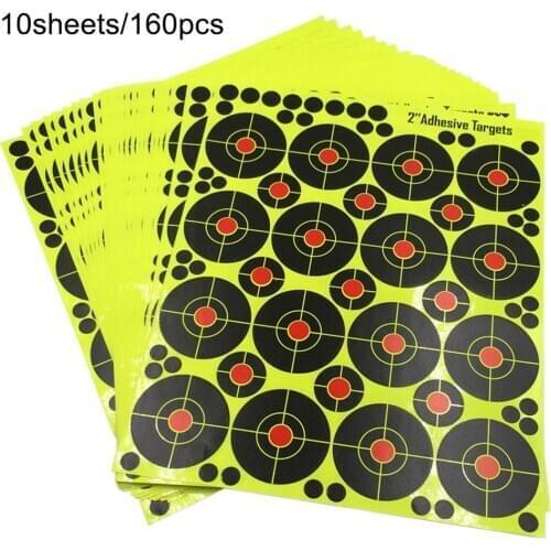 160pcs/10 sheets Targets Reactive Splatter Paper Target for Archery Targeting for short / long distance targeting Shooting
