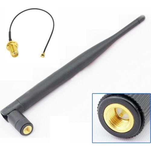 2.4Ghz 6dbi SMA Male WiFi Antenna Omni 6DBi High Gain SMA 2.4G Wireless Antenna Router+15CM 1.13 SMA Female to IPX Cable