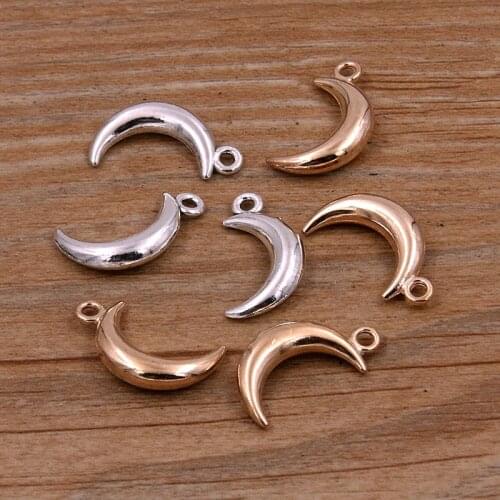 20PCS 9*18mm Picture Color Light Board Moon Charms Natural Pendant Metal Alloy DIY Necklace Bracelet Earrings Handwork Marking