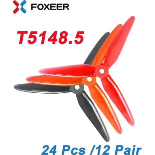 24pcs/12 pairs DALPROP SpitFire T5148.5 5148 3 blade 7mm Propeller Dynamic Balance Props CW CCW Born for RC FPV Racing Drone