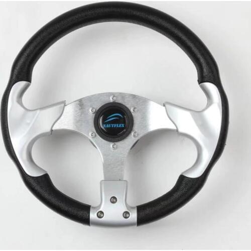 315mm Aluminum Alloy Marine Boat Pontoon Steering Wheel 3 Spoke 3/4' Shaft for Canoe Kayak Boat Accessories