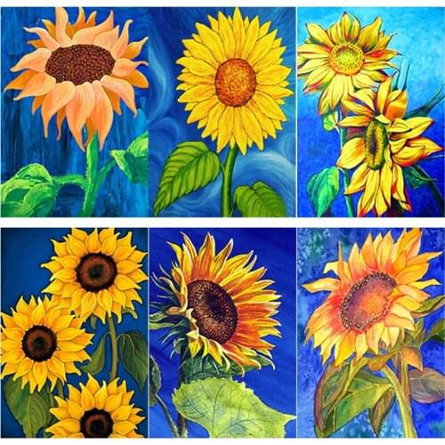 5D DIY Diamond Painting Scenery Cross Stitch Sunflower Flower Diamond Embroidery Full Square Round Drill Home Decor Manual Gift
