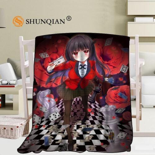 Custom Kakegurui Anime Blanket Blending Fabric 56x80inch 50X60inch 40X50inch Sofa Bed Throw Blanket Kid Adult Warm Blanket