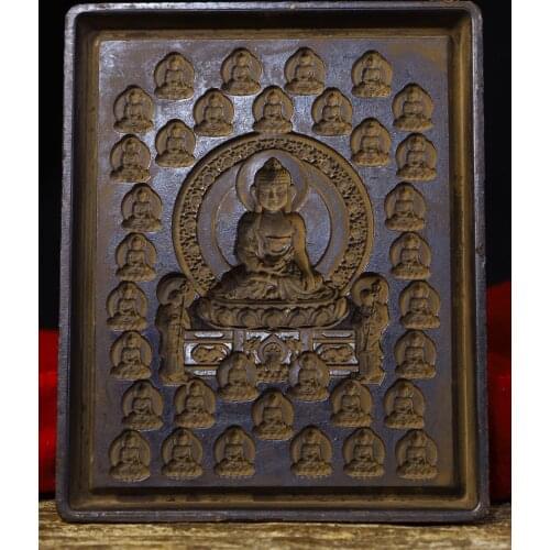 Asian antique art Tibetan Tantric Buddhism Handmade Pure Copper Old Wiping Sakyamuni Statue Mould,Big Size Long 14.5CM