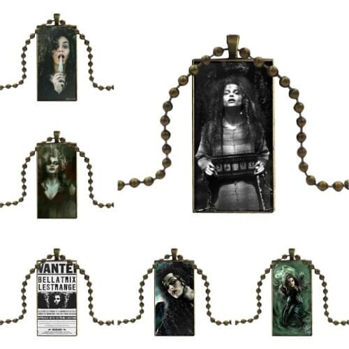 Bellatrix Lestrange Wanted Style Glass Pendant Galaxy Pendant Necklace Women Bronze Plated Necklaces Jewelry For Unisex