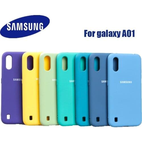 Samsung Galaxy A01 Back Case Liquid Silicone Case Silky Soft-Touch Finish Back Protective Cover For galaxy a01.with logo