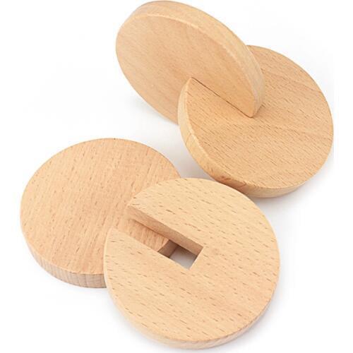 Wooden Montessori Toys Two Round Coins Object Fitting Exercise Daily Life Toy Grasping Practical Toys Kids Teething Newborn 0-12