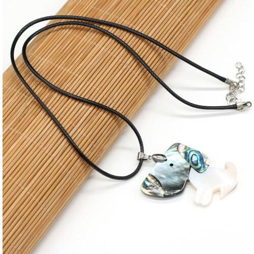 Natural Shell Pendant Necklace Adjustable Necklace Cute Dog Pendant for Women Jewelry Necklace Exquisite Gift Length 55+5cm