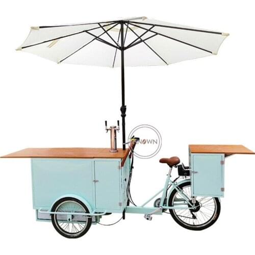 Refrigerated Fresh Beer Cargo Bike Commercial Mobile Cold Drink Ice Cream Cart Electric Pedal Vending Kiosk With Refrigerator
